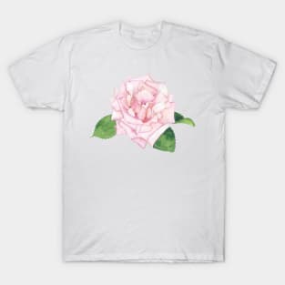 Pink Rose, floral watercolor painting T-Shirt